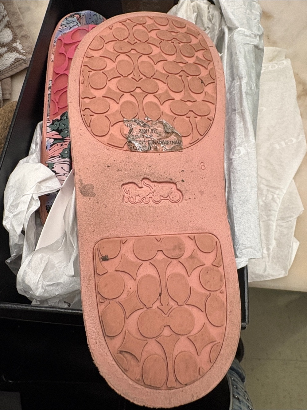Coach Pink Floral Slide Sandals - Picture 3 of 6